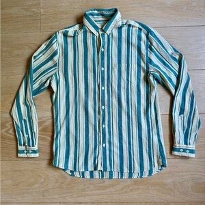 Octobre Editions. Striped Blue and Cream Men's Shirt